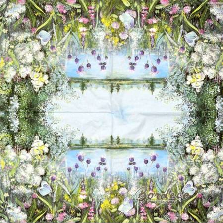 Serwetka decoupage firmy AMBIENTE jezioro 33x33cm